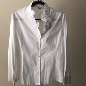 White rose bud shirt